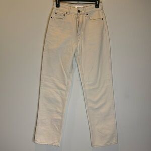 VVB Victoria Beckham Cream Wide Leg High Waisted Jeans - Size 26